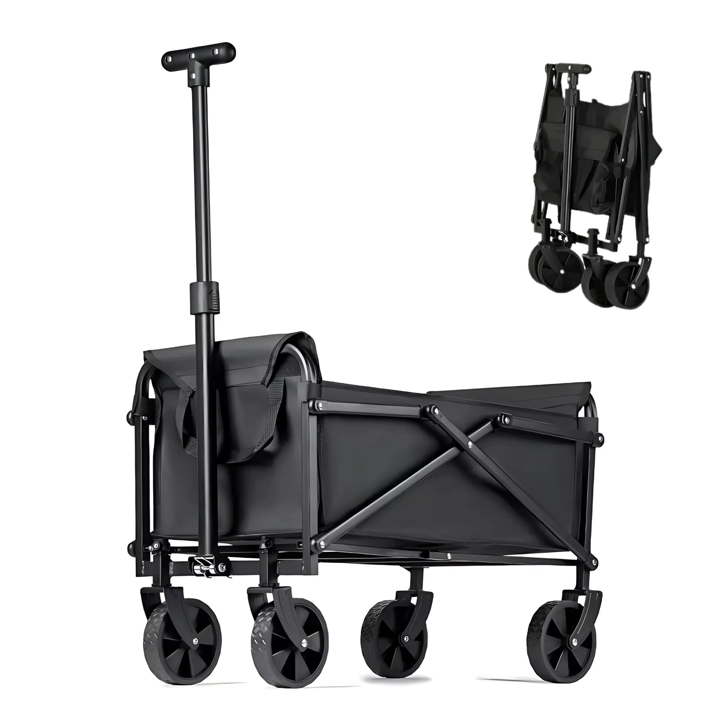 FlexiLite Folding Wagon – 220LB Heavy-Duty Cart with Flat-Free Wheels