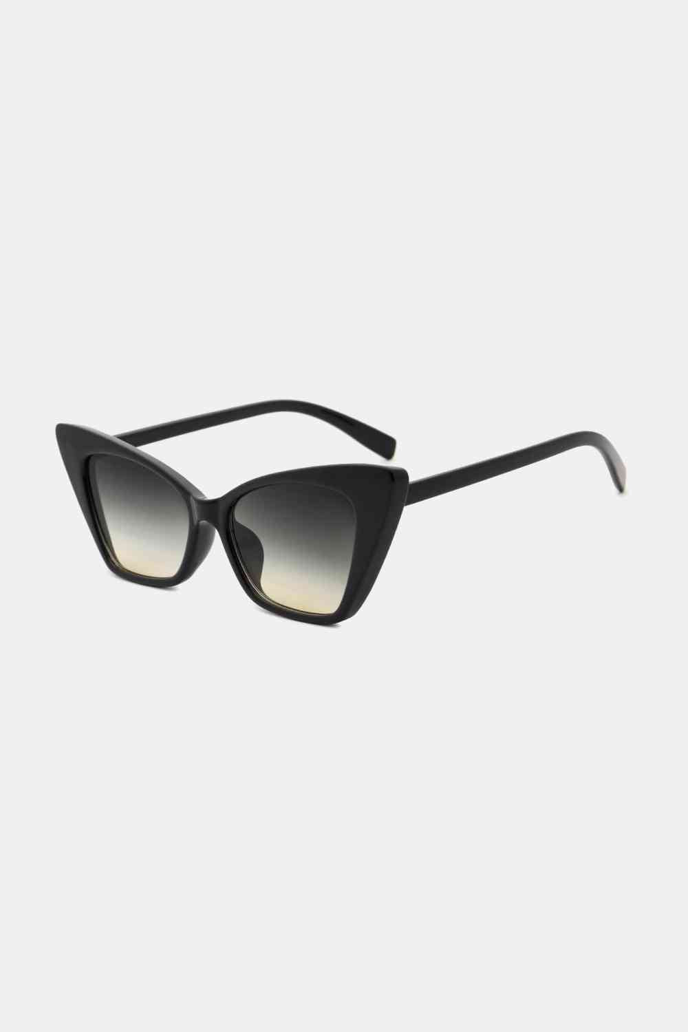 UV400 Cat Eye Sunglasses with acetate lenses and polycarbonate frame, including protective case.