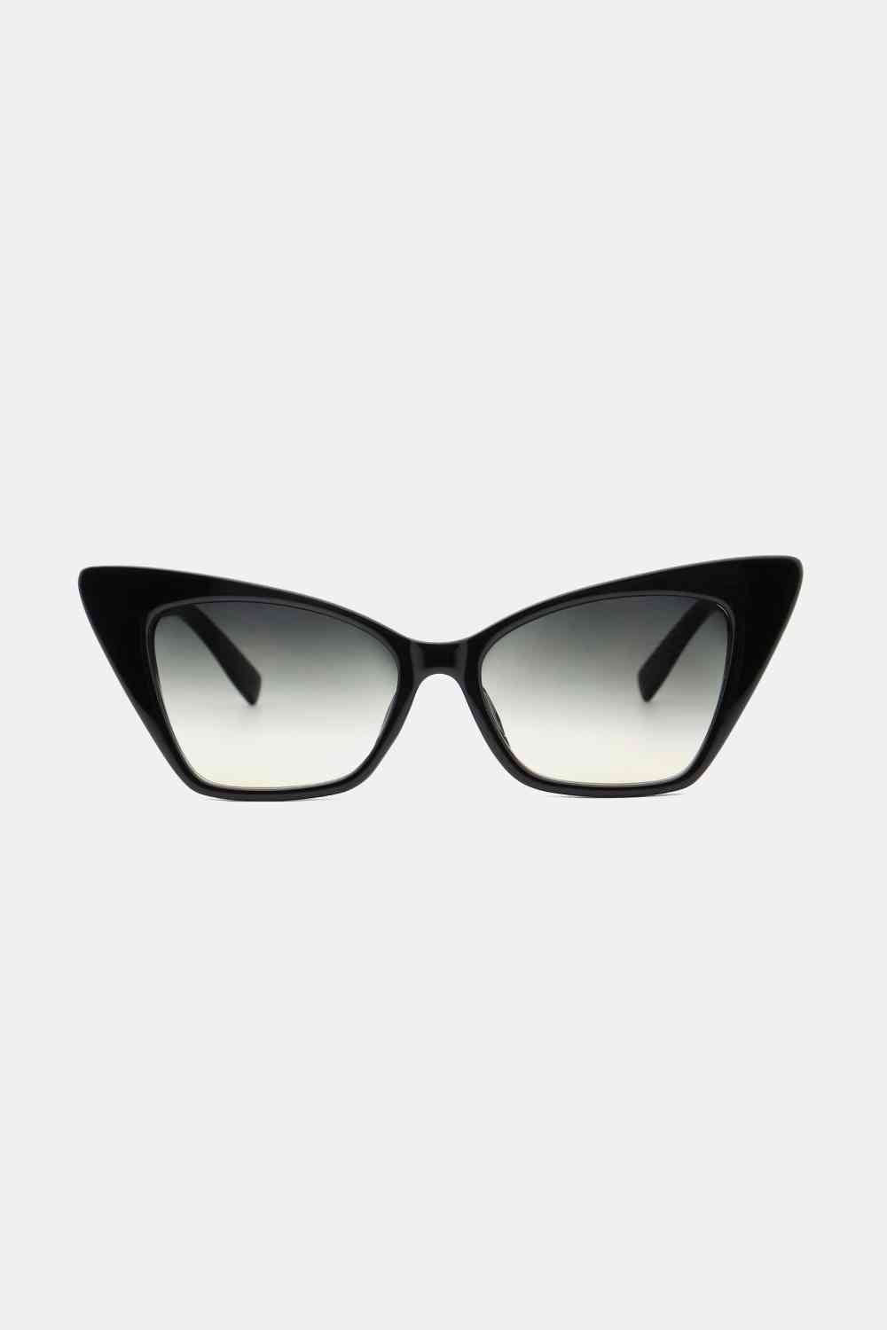 UV400 Cat Eye Sunglasses with acetate lenses and polycarbonate frame, including protective case.