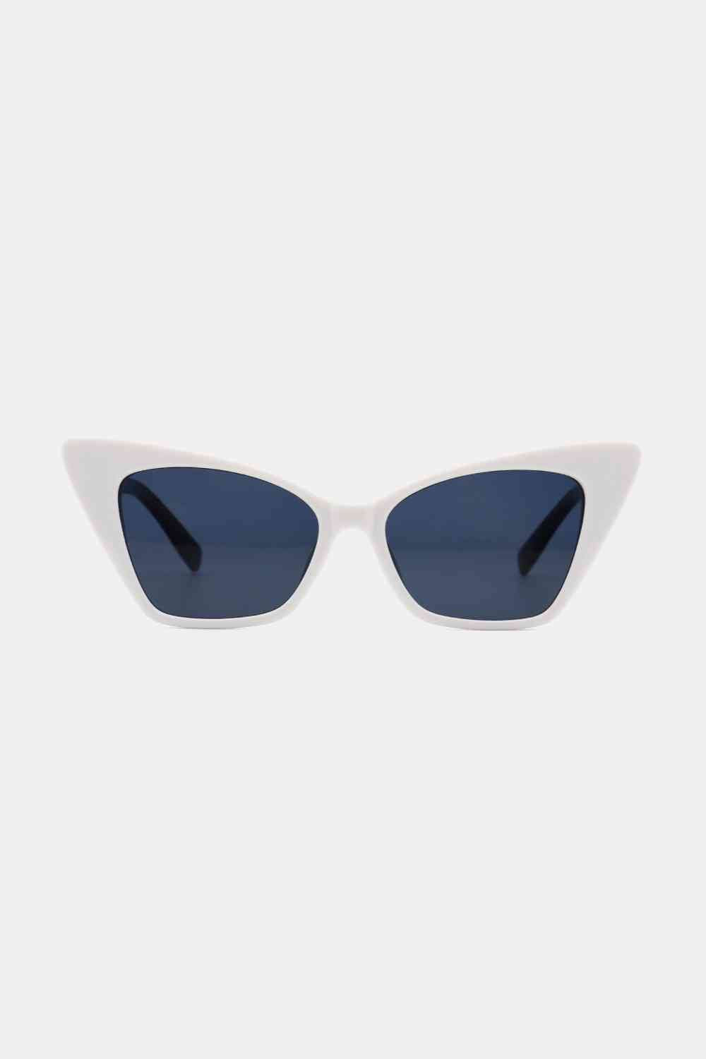 UV400 Cat Eye Sunglasses with acetate lenses and polycarbonate frame, including protective case.