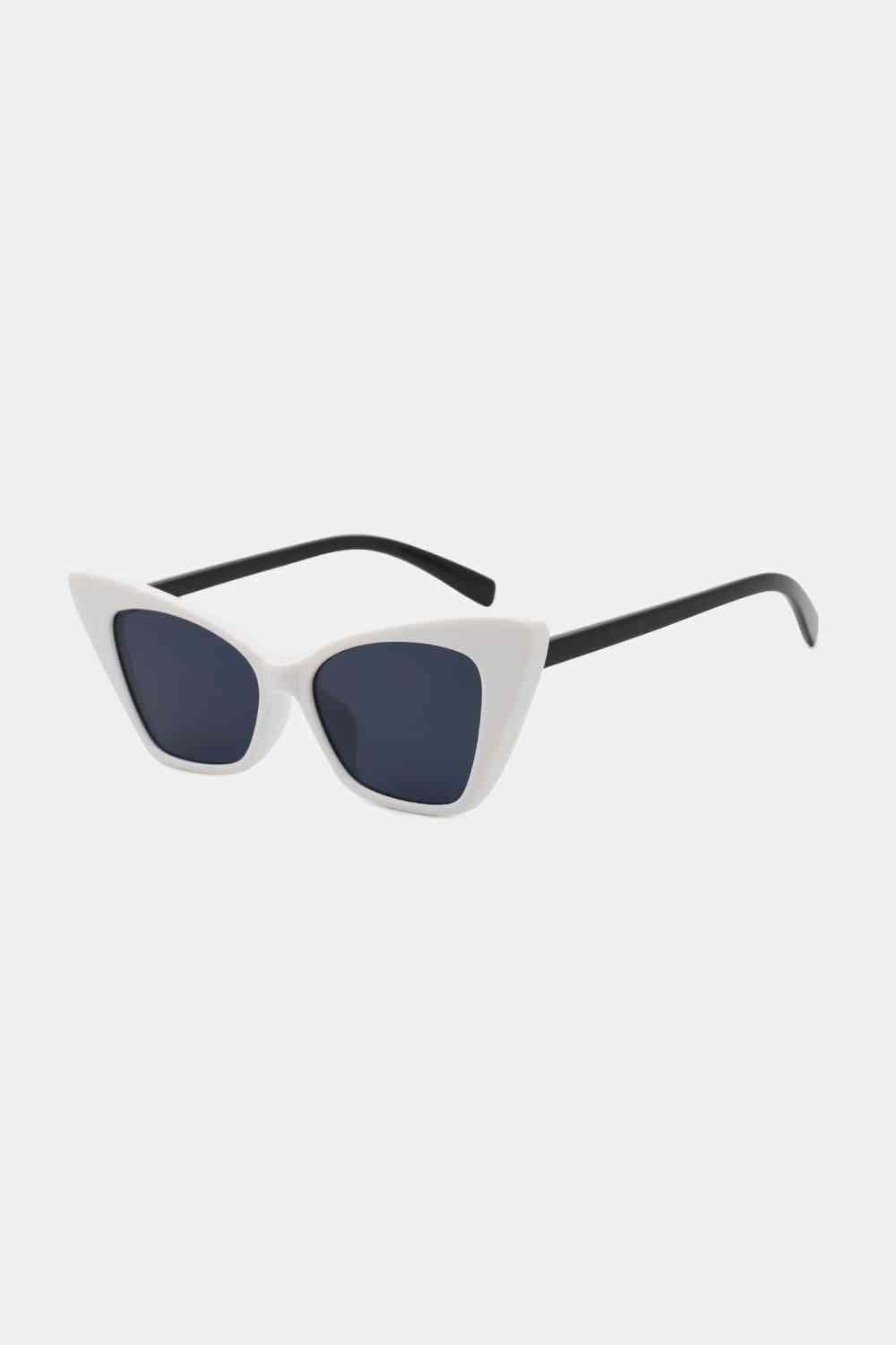 UV400 Cat Eye Sunglasses with acetate lenses and polycarbonate frame, including protective case.