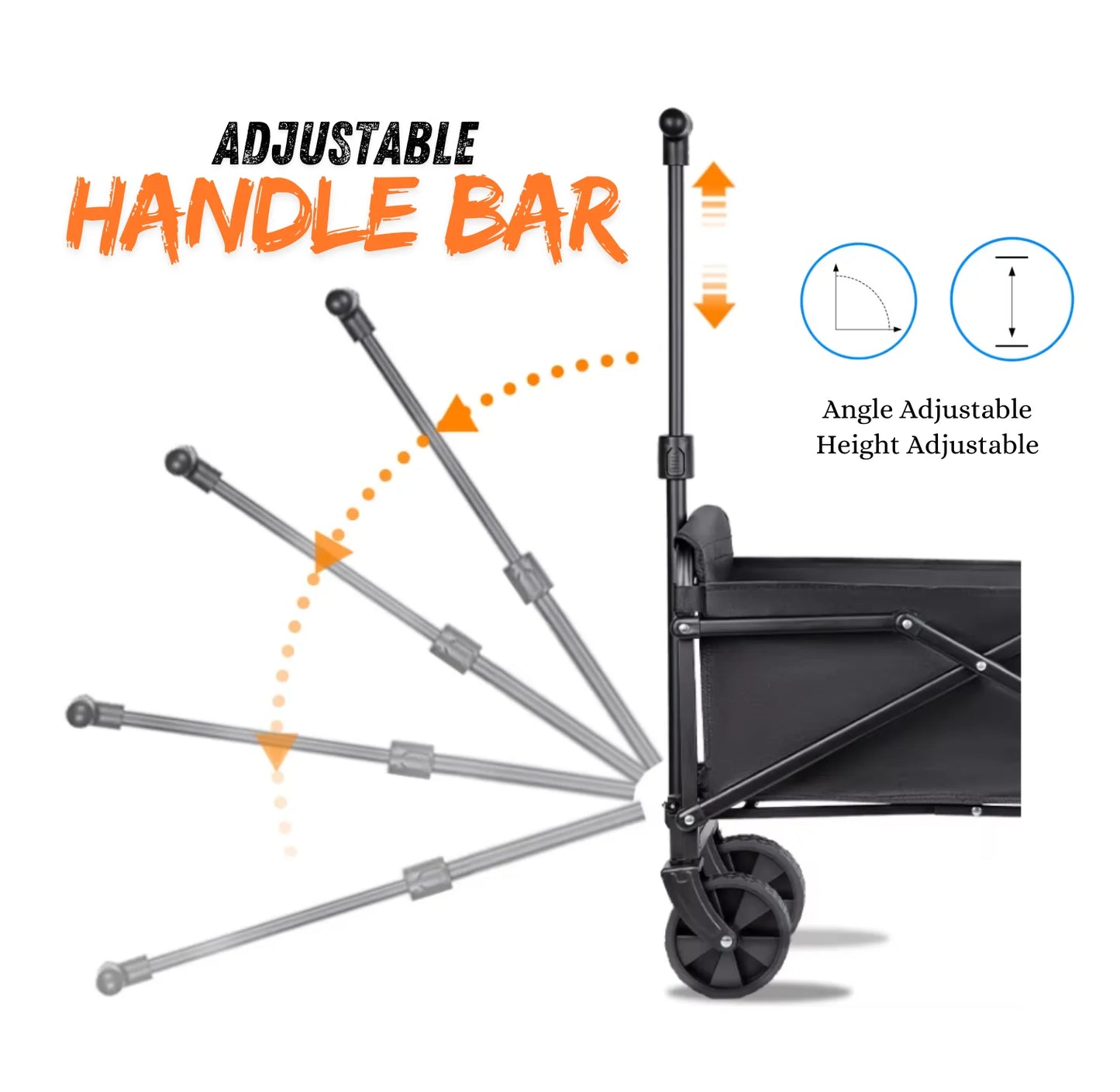 FlexiLite Folding Wagon – 220LB Heavy-Duty Cart with Flat-Free Wheels
