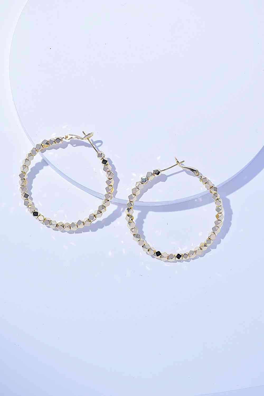 Lightweight Alloy Hoop Earrings, 2.4-inch length, classic design.