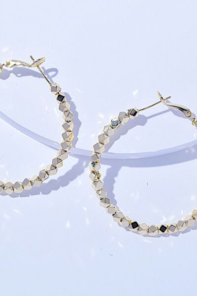 Lightweight Alloy Hoop Earrings, 2.4-inch length, classic design.