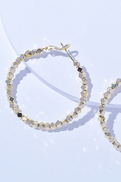 Lightweight Alloy Hoop Earrings, 2.4-inch length, classic design.