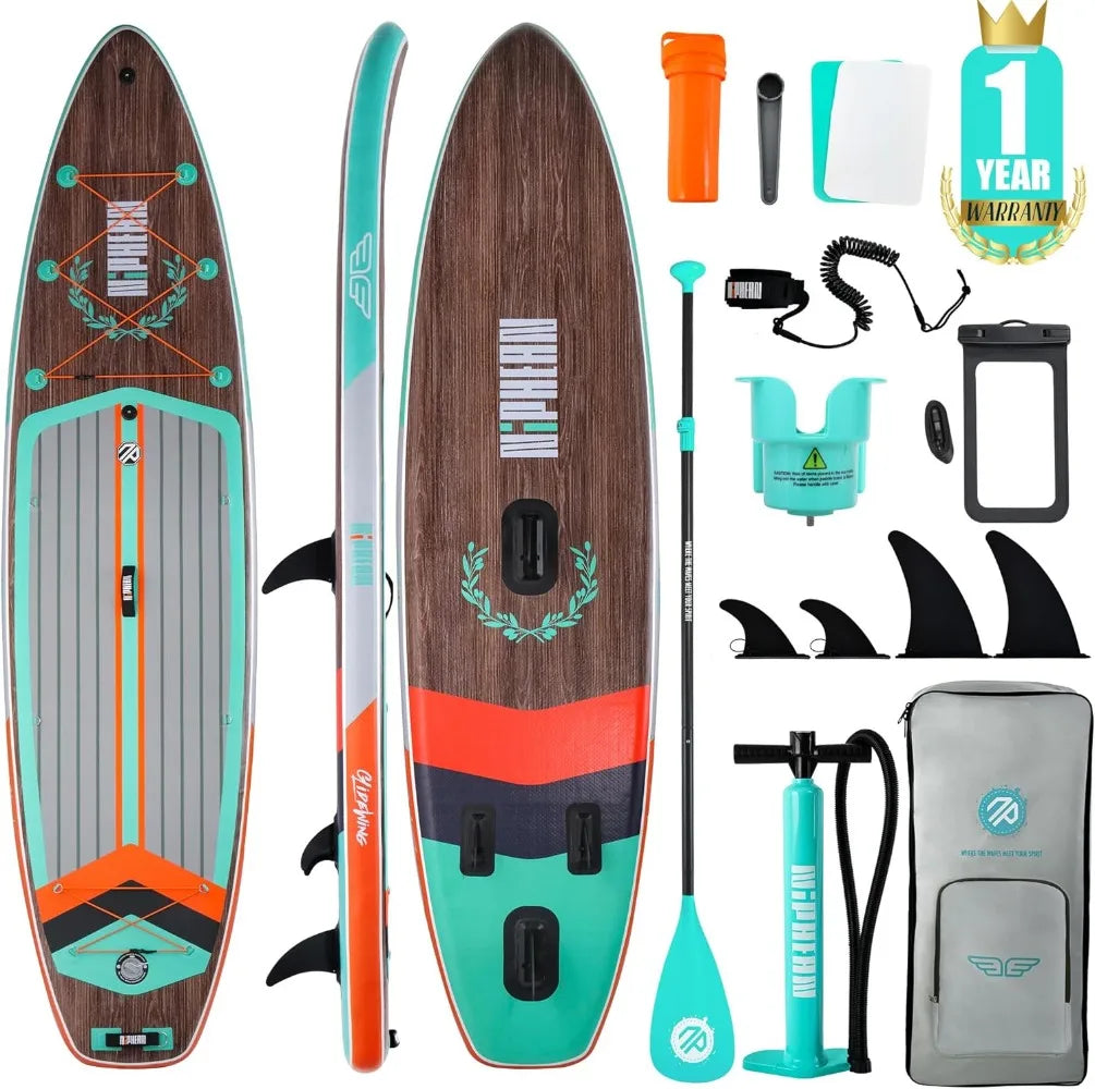 11' Inflatable Stand Up Paddle Board with Balanced Wing Design