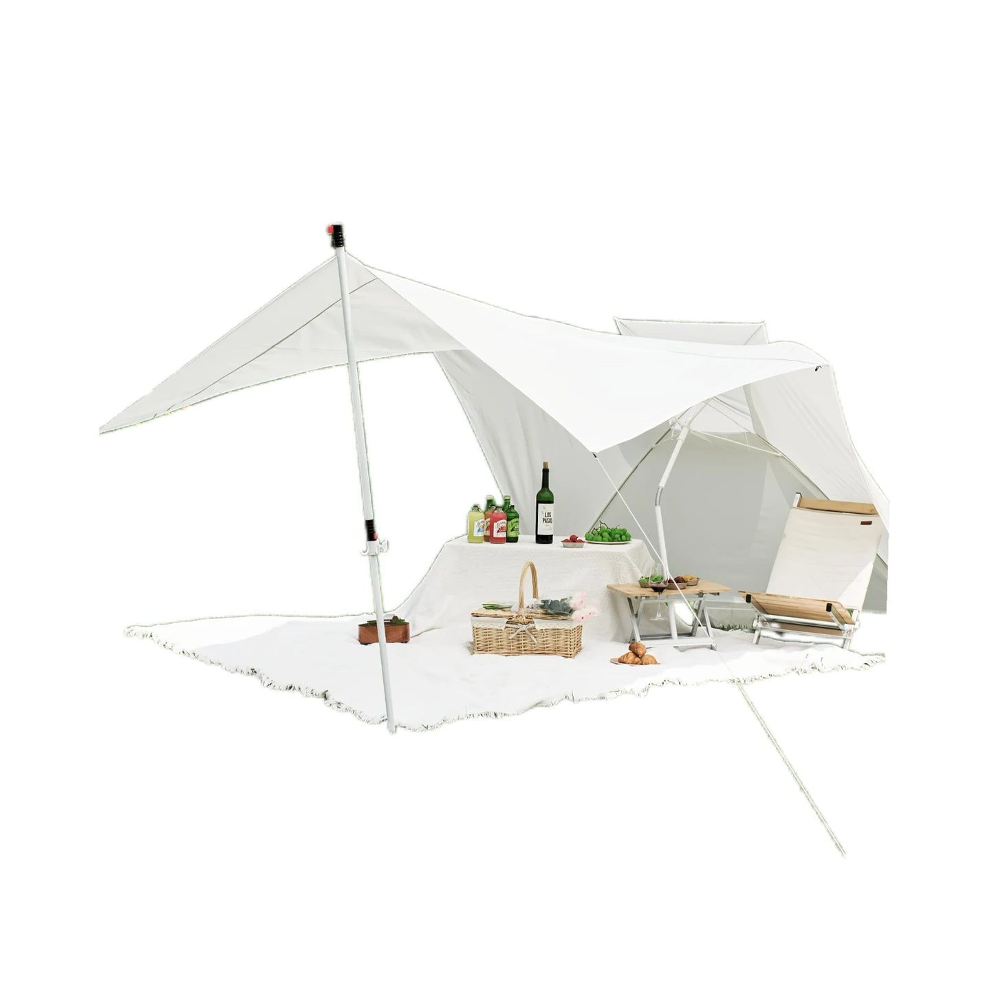 "KingCamp Beach Umbrella Tent providing shade on the beach"
"Portable sun shelter tent for camping and outdoor use"
"UV-protective KingCamp beach canopy tent setup on a fishing trip"
