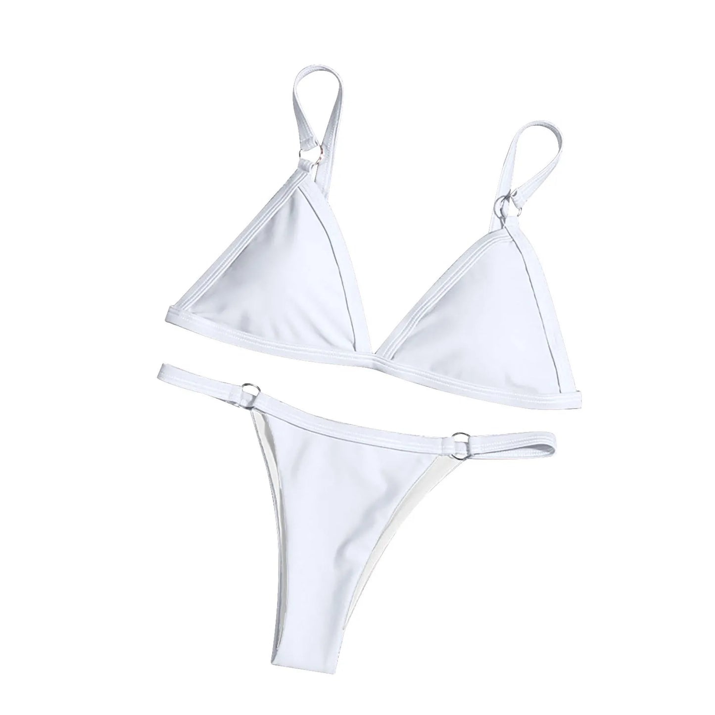 "Sexy Solid Color One-Piece Bikini with Hollow Design"
"Women’s Halter Swimsuit with Wire-Free Support"
"Low Waist Sexy Bikini Swimsuit for Summer"