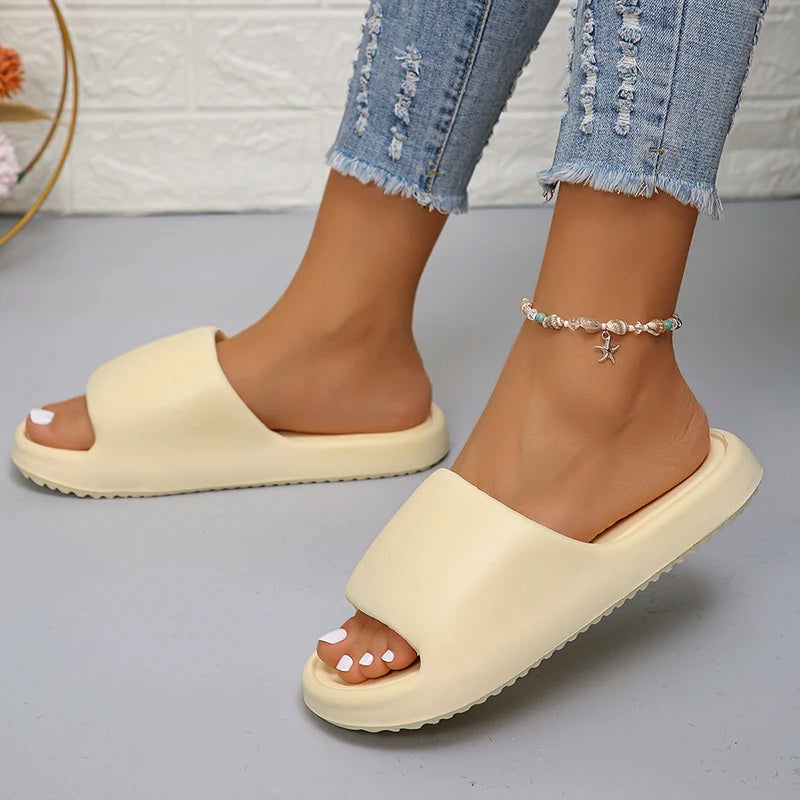 Soft Sole EVA Slippers for Women – Lightweight Non-Slip Home Slippers with Thick Platform Flip Flops