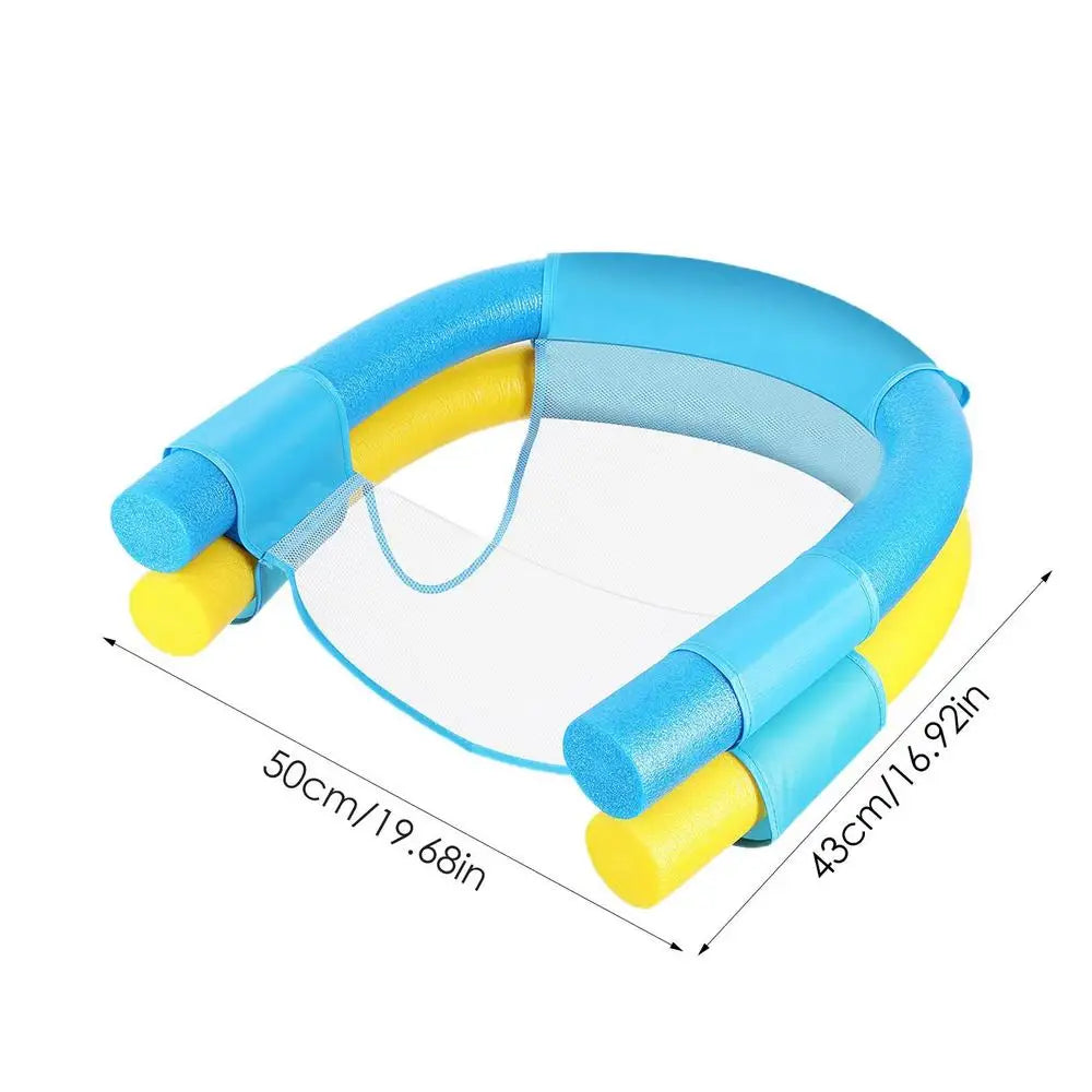 "Close-up view of the high-quality polyester and soft mesh fabric of the pool float chair."