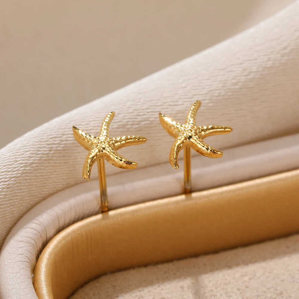 "Starfish Stud Earrings for Women in Stainless Steel"
"Minimalist Beach Jewelry – Starfish Stud Earrings"
"Summer Starfish Earrings Gift for Women and Children"
"Cute Starfish Earrings for Beach Lovers"