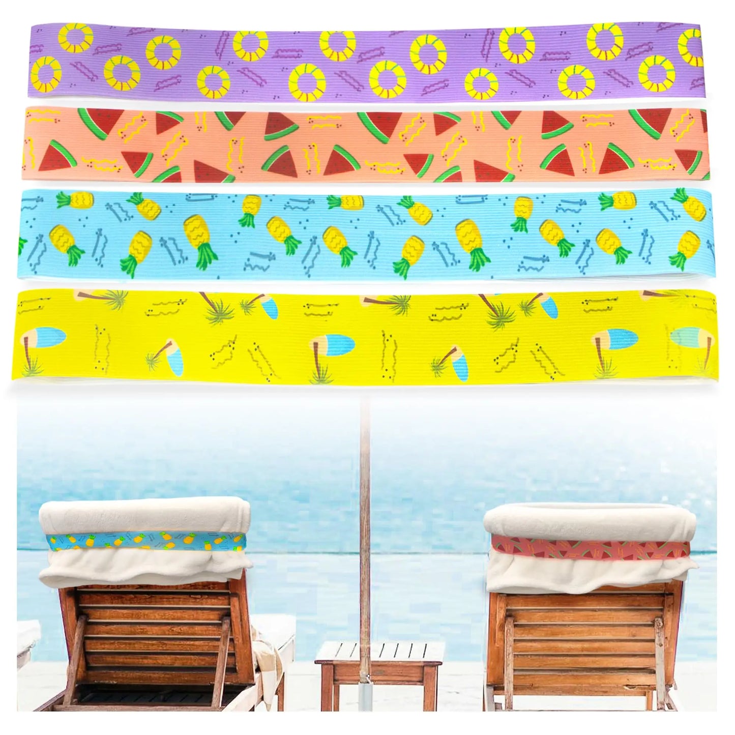 Towel Bands for Beach Chairs – 2 Pieces