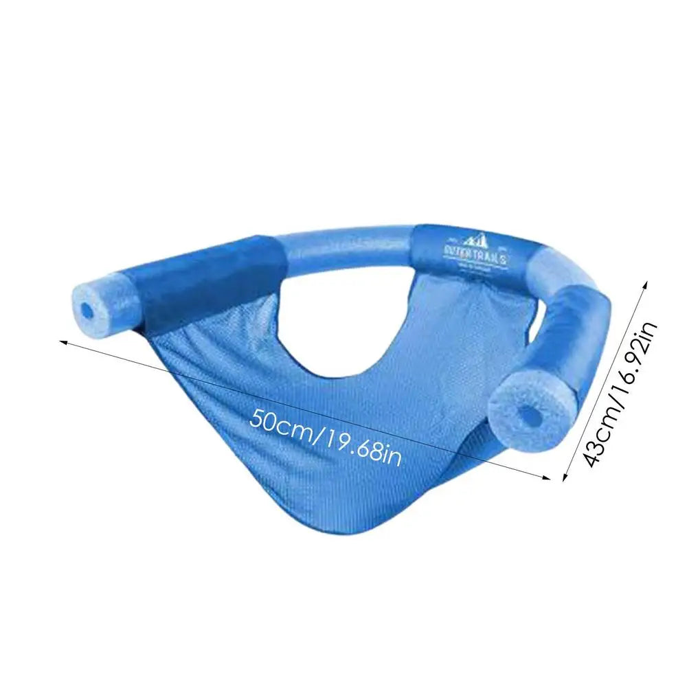 "Close-up view of the high-quality polyester and soft mesh fabric of the pool float chair."