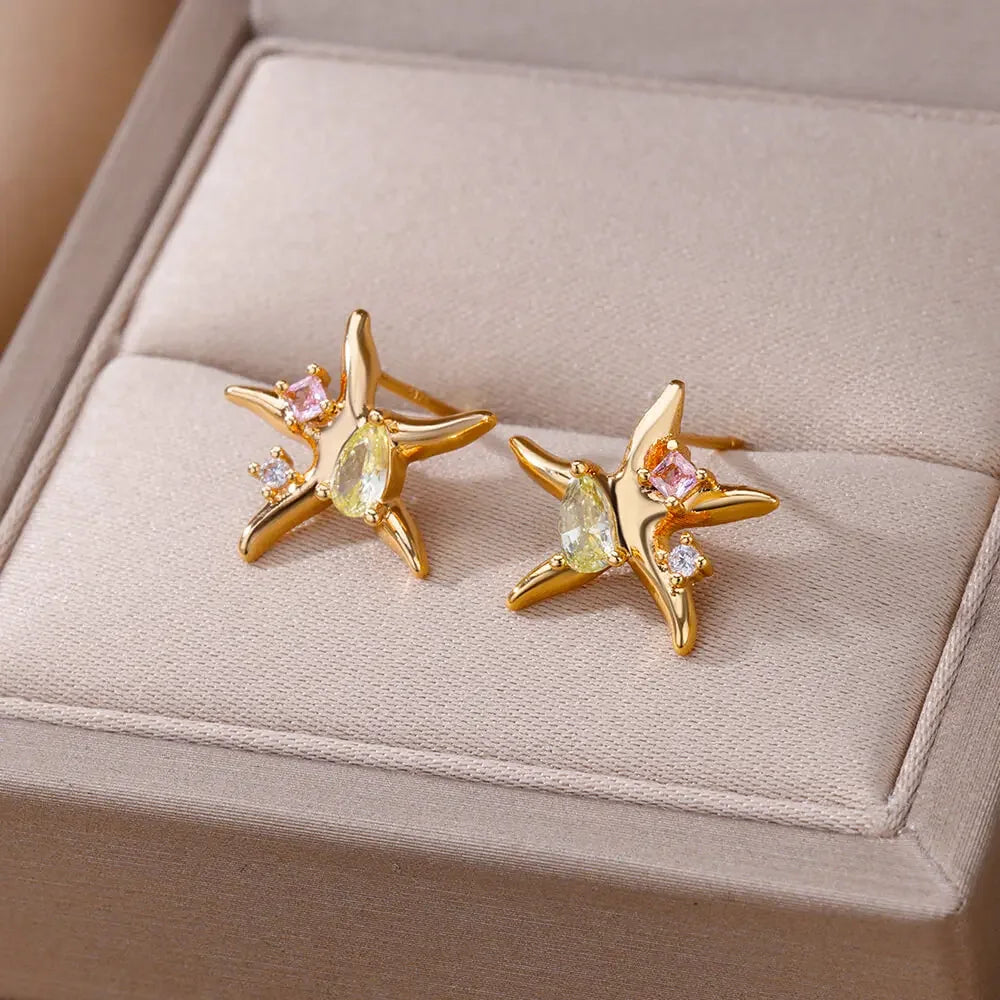 "Starfish Stud Earrings for Women in Stainless Steel"
"Minimalist Beach Jewelry – Starfish Stud Earrings"
"Summer Starfish Earrings Gift for Women and Children"
"Cute Starfish Earrings for Beach Lovers"