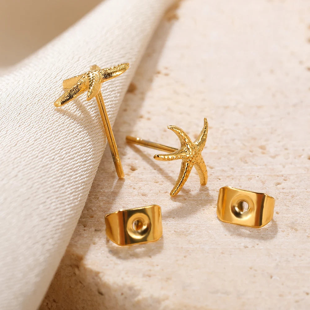 "Starfish Stud Earrings for Women in Stainless Steel"
"Minimalist Beach Jewelry – Starfish Stud Earrings"
"Summer Starfish Earrings Gift for Women and Children"
"Cute Starfish Earrings for Beach Lovers"