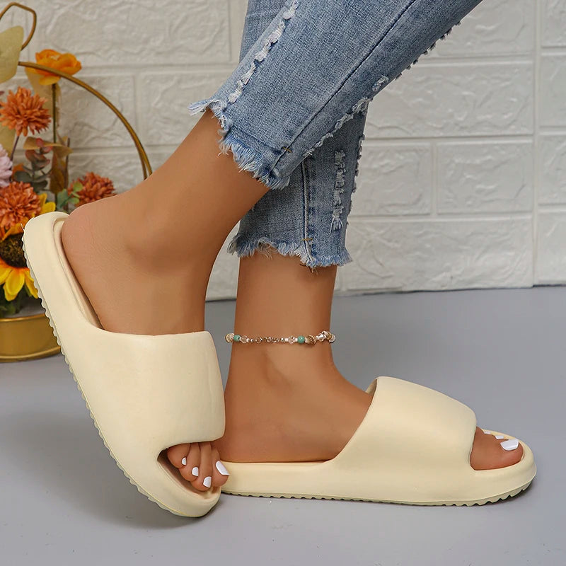 Soft Sole EVA Slippers for Women – Lightweight Non-Slip Home Slippers with Thick Platform Flip Flops