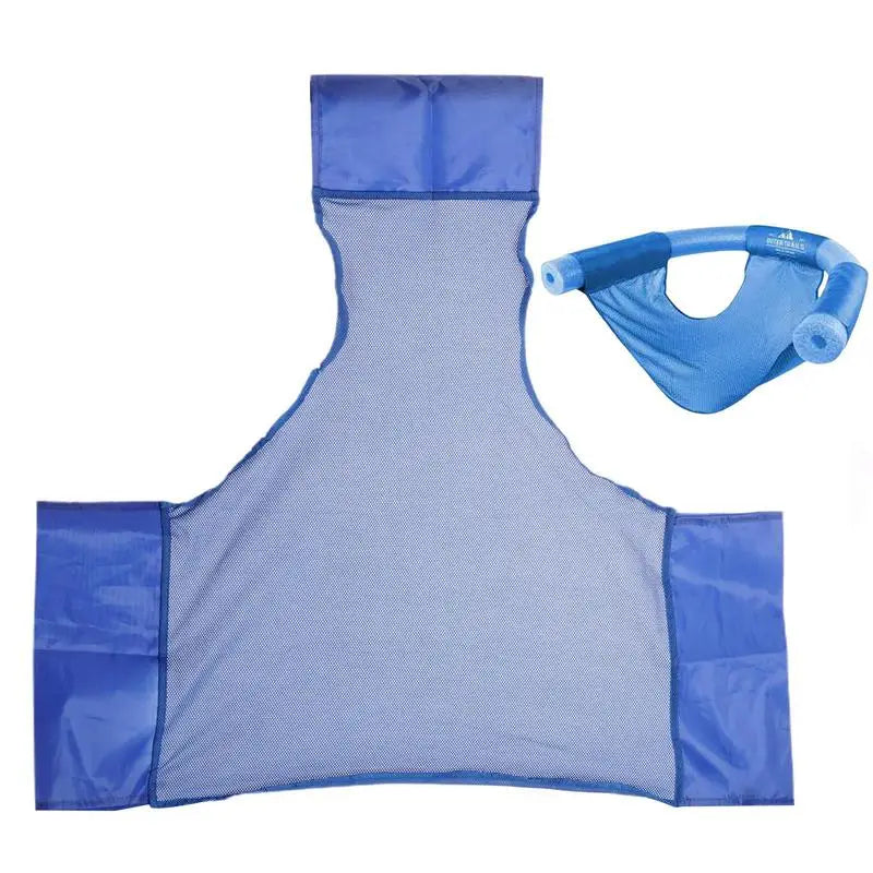 "Close-up view of the high-quality polyester and soft mesh fabric of the pool float chair."