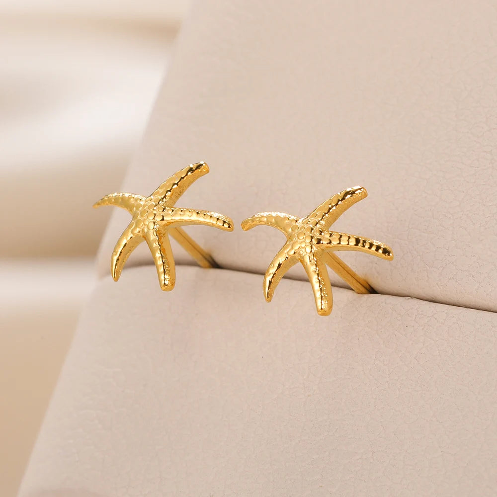 "Starfish Stud Earrings for Women in Stainless Steel"
"Minimalist Beach Jewelry – Starfish Stud Earrings"
"Summer Starfish Earrings Gift for Women and Children"
"Cute Starfish Earrings for Beach Lovers"