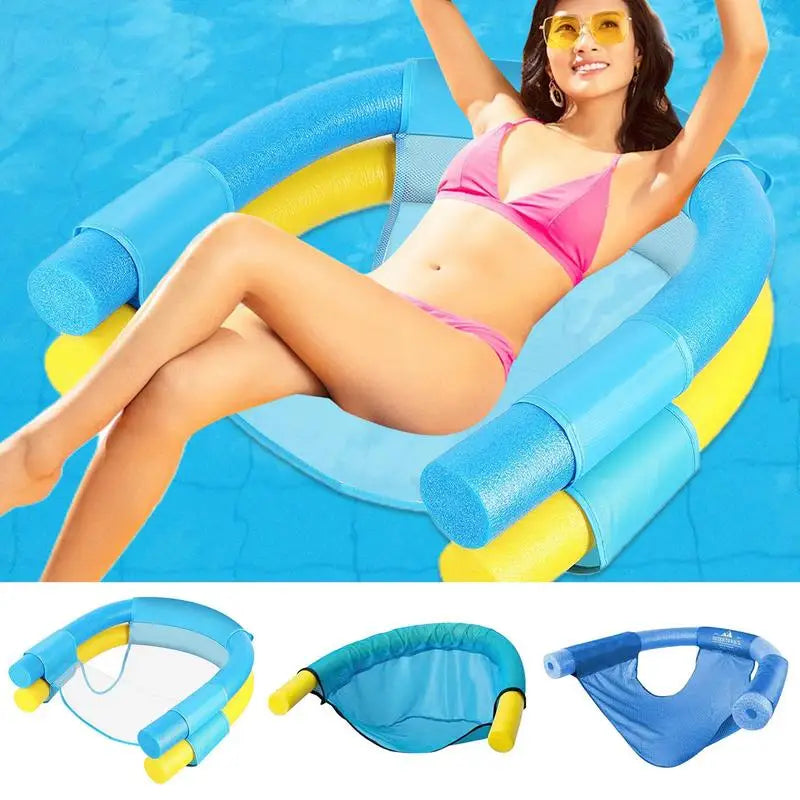 "Pool float chair for adults with ergonomic design and comfortable mesh fabric."