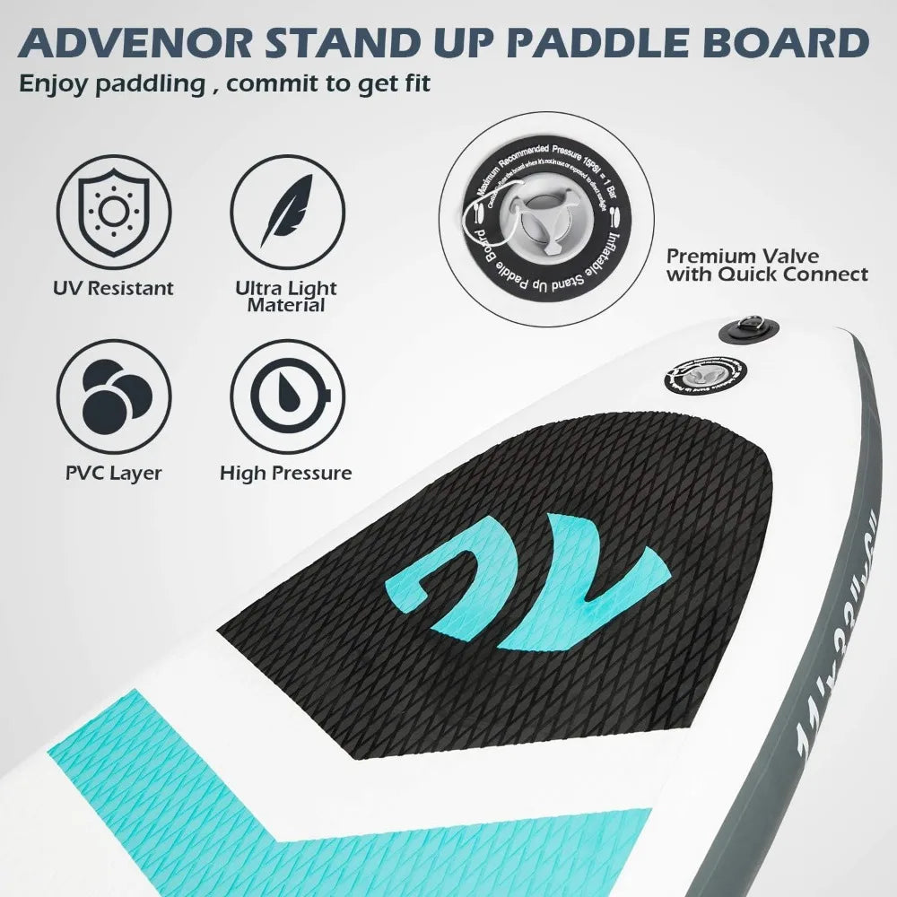 Inflatable Stand-Up Paddle Board (SUP) 11’ x 33” x 6” Extra Wide