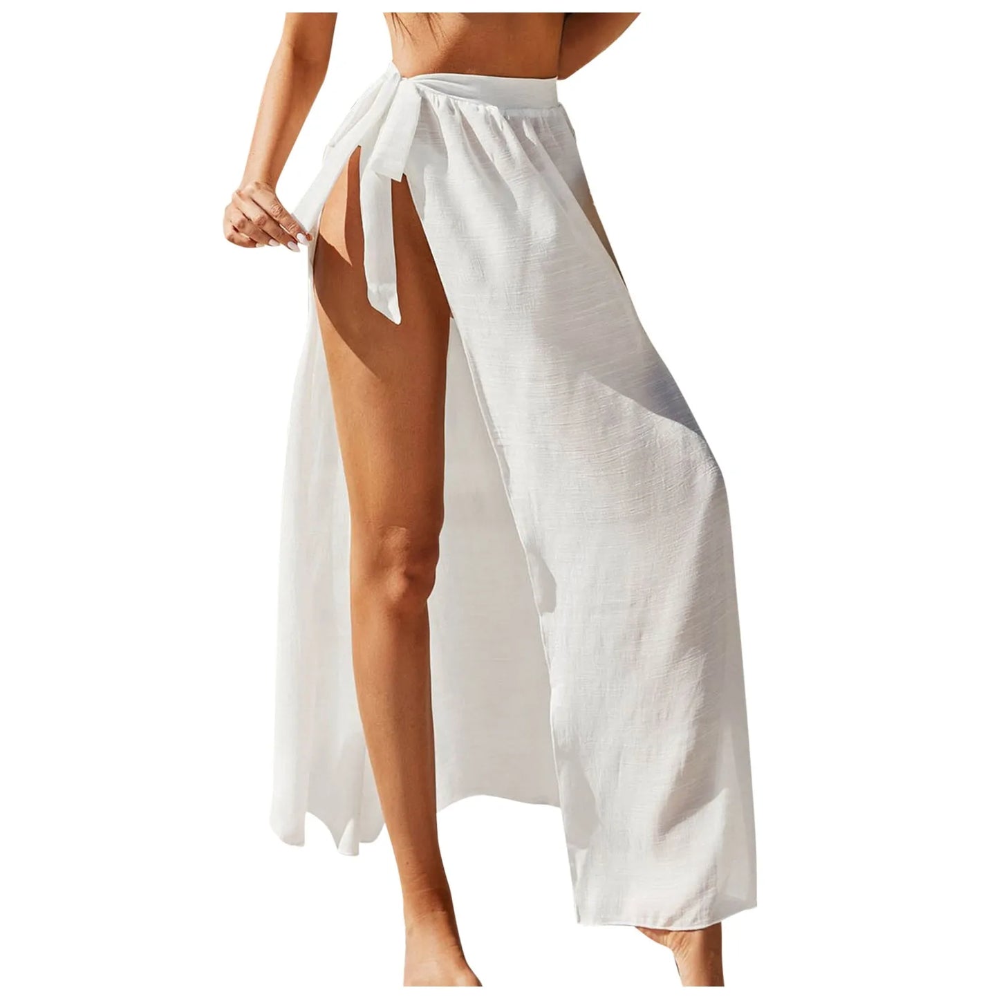 "Tie Knot Solid Color Beach Cover Up Skirt"
"Women’s High Waist Sarong Skirt for Swimwear"
"Breathable Mesh Beach Cover Up"