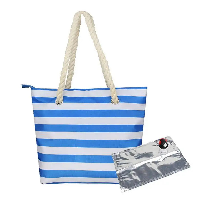 Beach Wine Cooler Bag with Shoulder Strap – Portable Thermal Tote for Outdoor Parties, Travel, and Picnics – Insulated Wine Tote with Removable Beverage Bladder