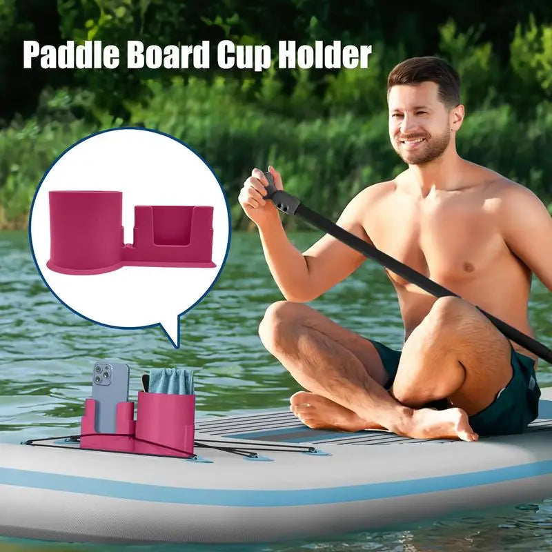 "Paddle Board Drink Holder with Suction Cups for Stability"
"SUP Drink Holder with Multi-functional Storage for Drinks, Snacks, and Keys"
"Compact Paddle Board Cup Holder for Stand Up Paddleboarding"