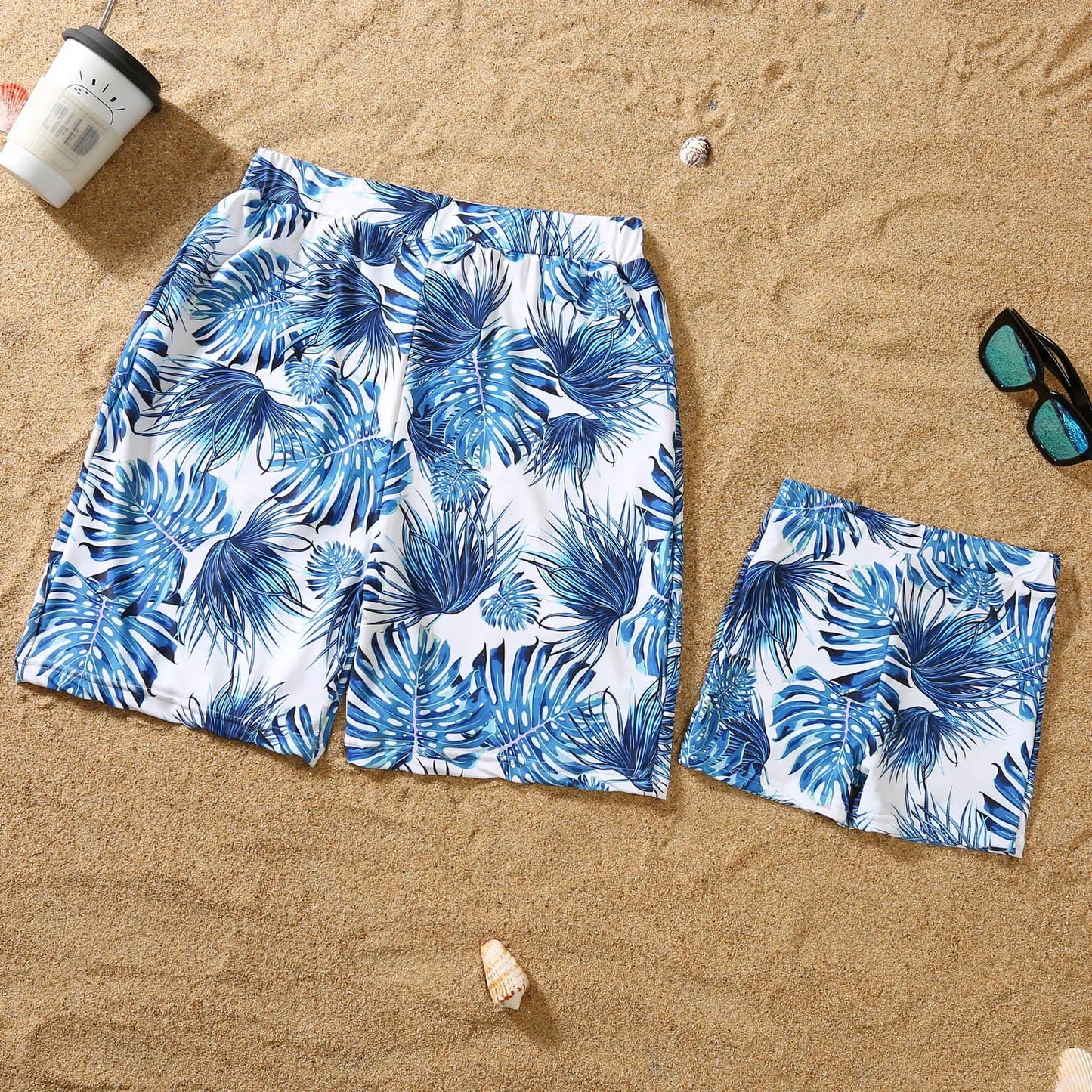 Family Matching Swimwear Set - Summer Two-Piece Bikini for Mom, Dad, and Kids – Printed Ruffles Bathing Suits for Family Look