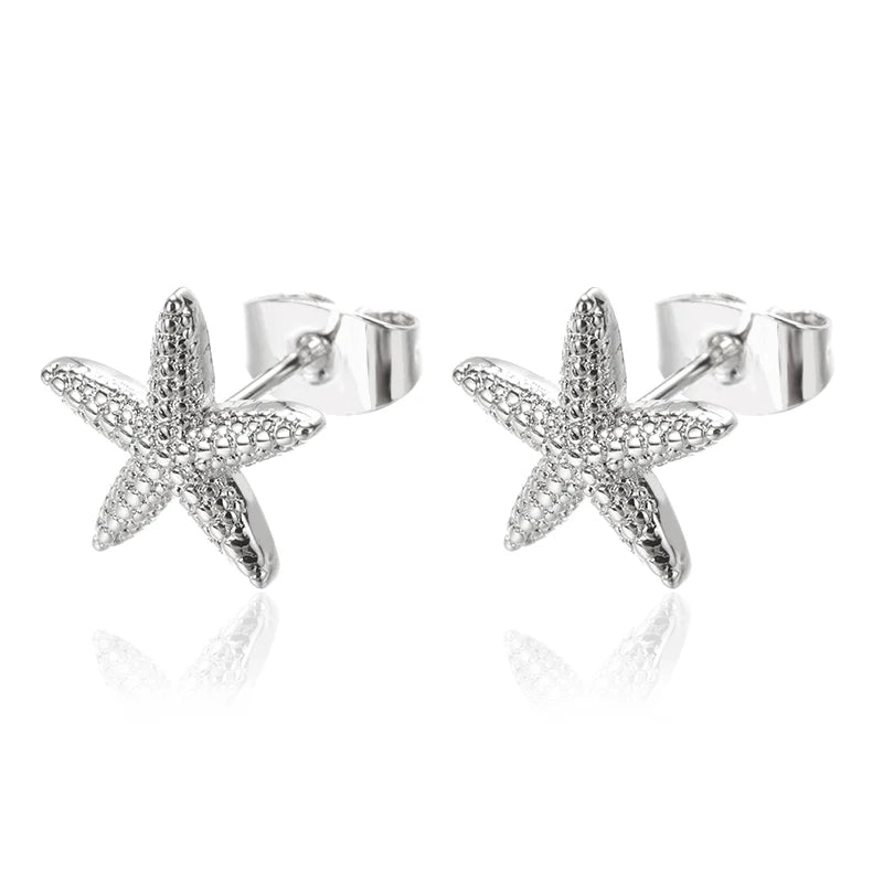 "Starfish Stud Earrings for Women in Stainless Steel"
"Minimalist Beach Jewelry – Starfish Stud Earrings"
"Summer Starfish Earrings Gift for Women and Children"
"Cute Starfish Earrings for Beach Lovers"