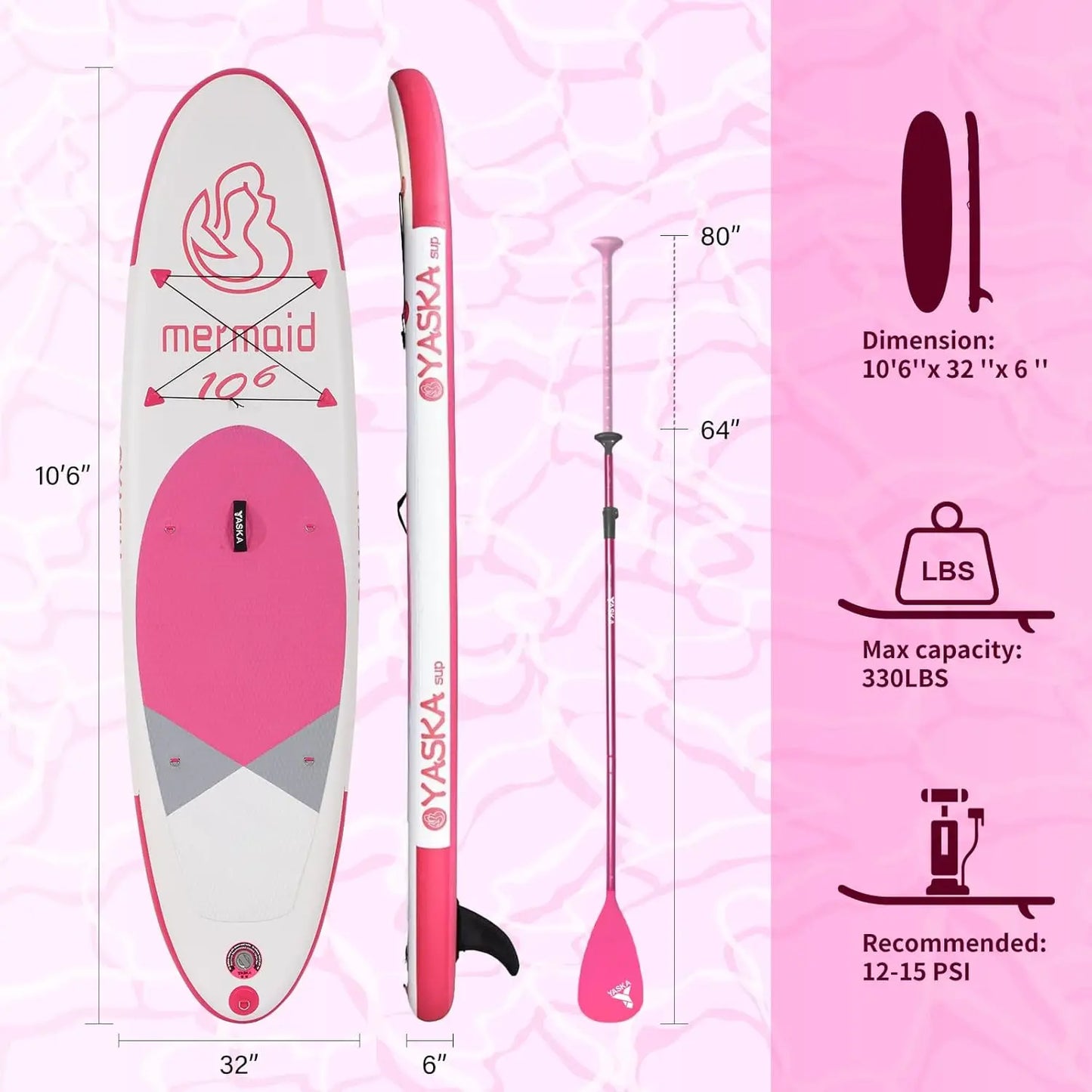 "Inflatable Paddle Board with Adjustable Paddle and Leash"
"Premium SUP board accessories: Hand Pump, Leash, Backpack"
"Stable inflatable paddle board for adults with premium accessories"