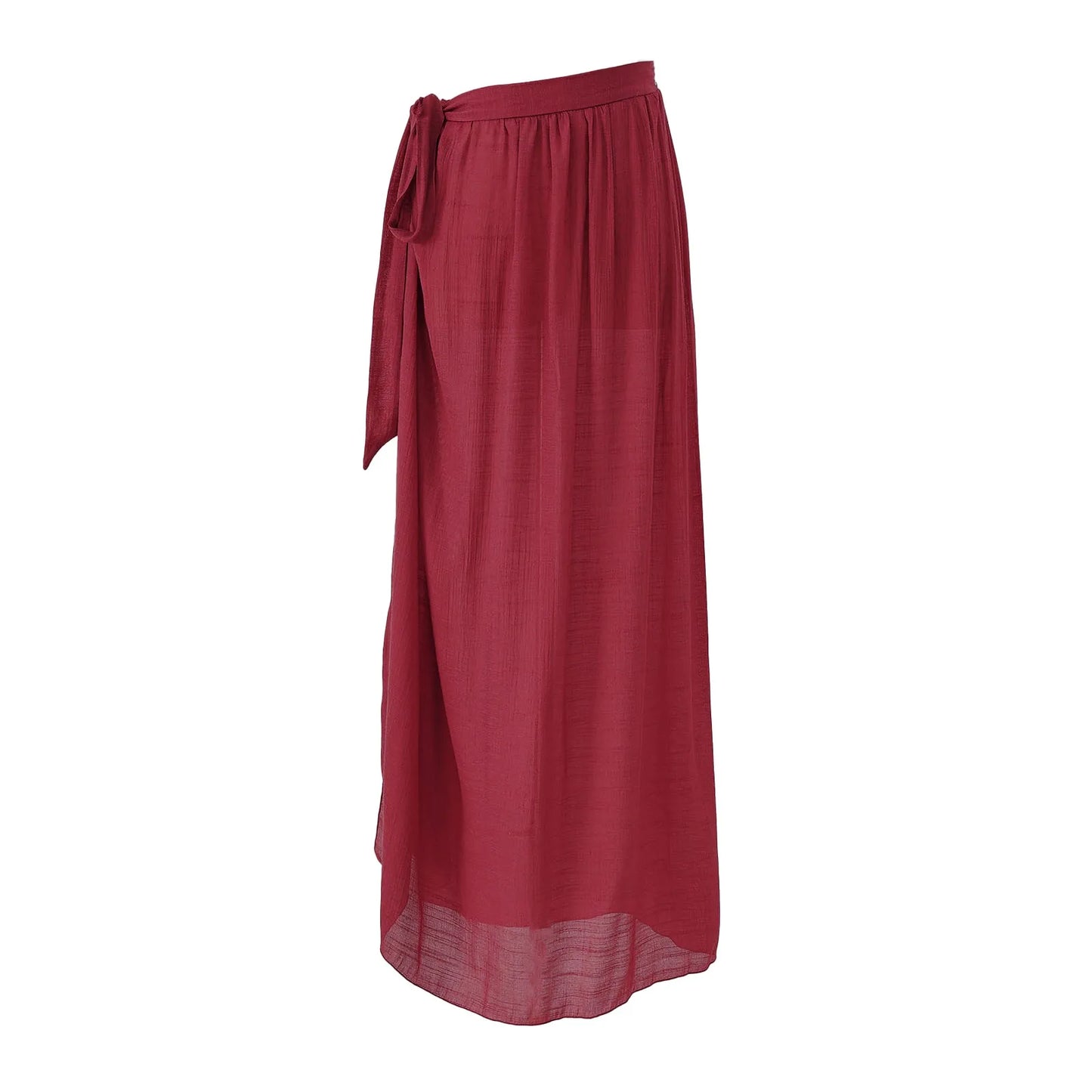 "Tie Knot Solid Color Beach Cover Up Skirt"
"Women’s High Waist Sarong Skirt for Swimwear"
"Breathable Mesh Beach Cover Up"
