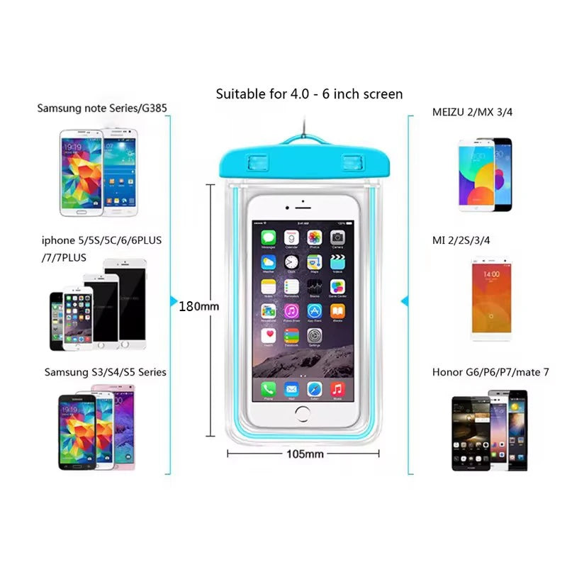 Waterproof Phone Pouch Drift Diving Swimming Bag – Underwater Dry Bag Case Cover for Phones