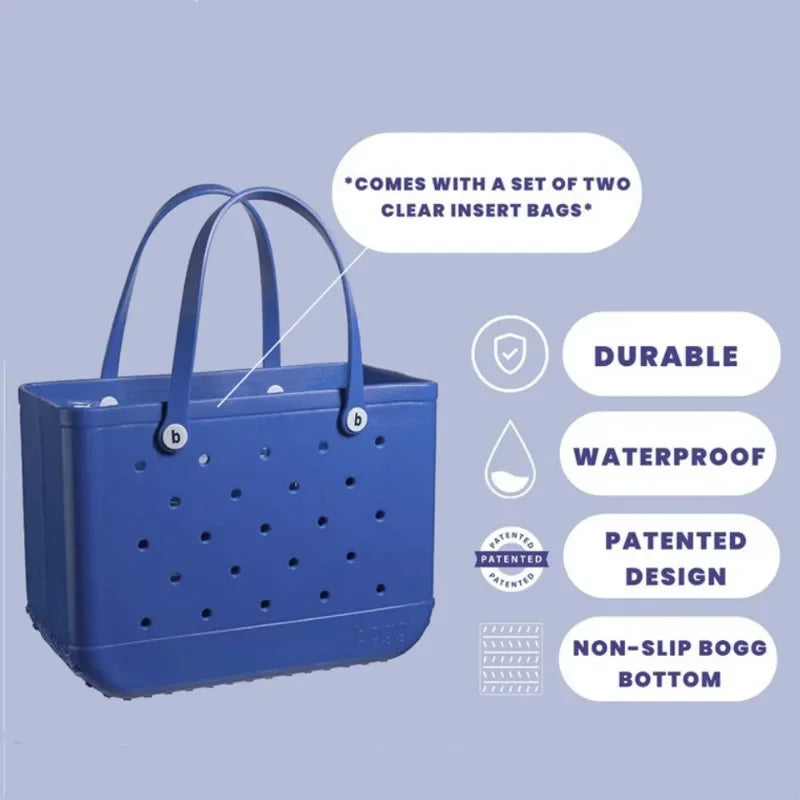 Bogg Bag – Waterproof Rubber Basket Tote with Large Capacity, Multi-Use Summer Handbag, Travel & Shopping Storage Bag for Women