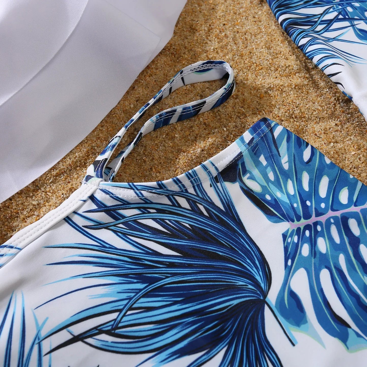 Family Matching Swimwear Set - Summer Two-Piece Bikini for Mom, Dad, and Kids – Printed Ruffles Bathing Suits for Family Look