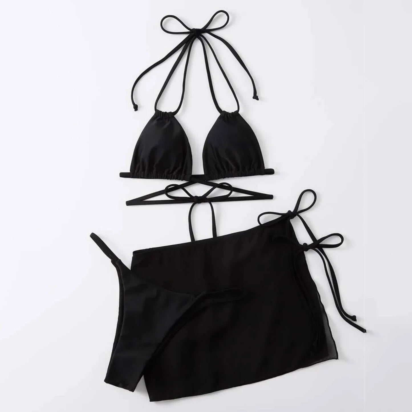 "Solid Color Women’s Bikini Set"
"Sexy Three-Piece Beach Bikini"
"Adjustable Strap Swimwear for Women"
