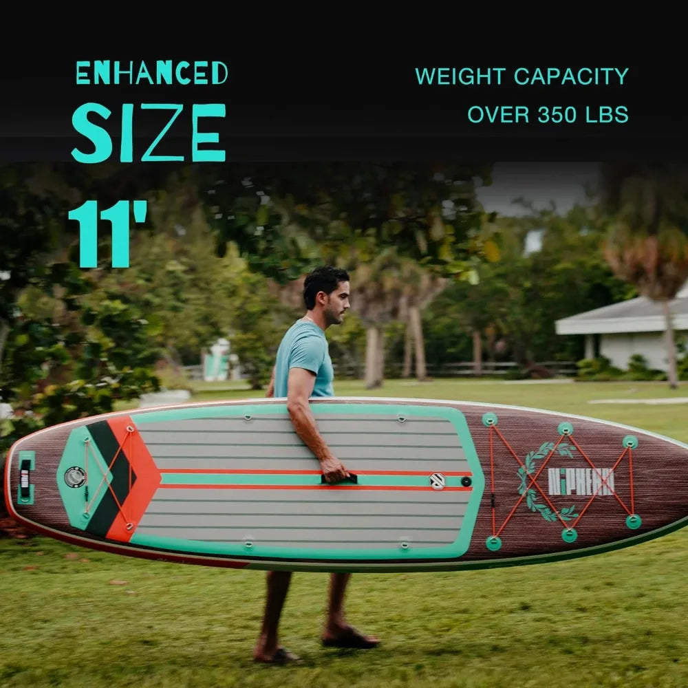 11' Inflatable Stand Up Paddle Board with Balanced Wing Design
