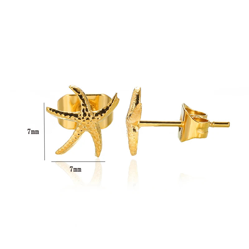 "Starfish Stud Earrings for Women in Stainless Steel"
"Minimalist Beach Jewelry – Starfish Stud Earrings"
"Summer Starfish Earrings Gift for Women and Children"
"Cute Starfish Earrings for Beach Lovers"