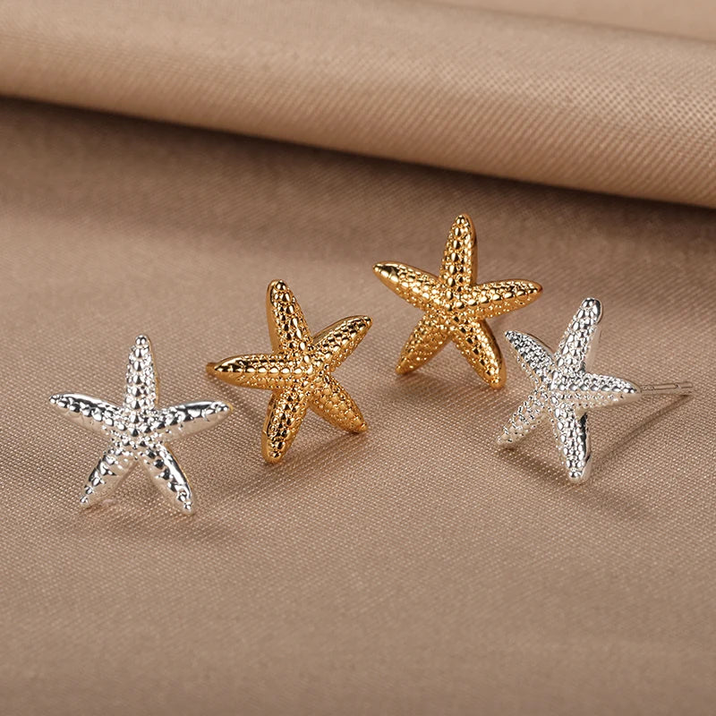 "Starfish Stud Earrings for Women in Stainless Steel"
"Minimalist Beach Jewelry – Starfish Stud Earrings"
"Summer Starfish Earrings Gift for Women and Children"
"Cute Starfish Earrings for Beach Lovers"