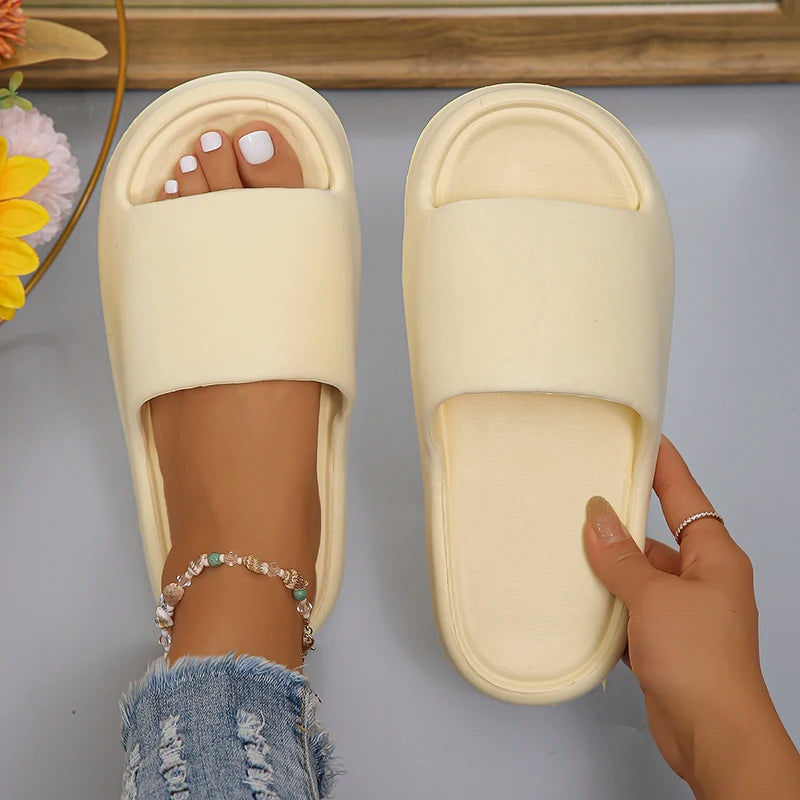 Soft Sole EVA Slippers for Women – Lightweight Non-Slip Home Slippers with Thick Platform Flip Flops