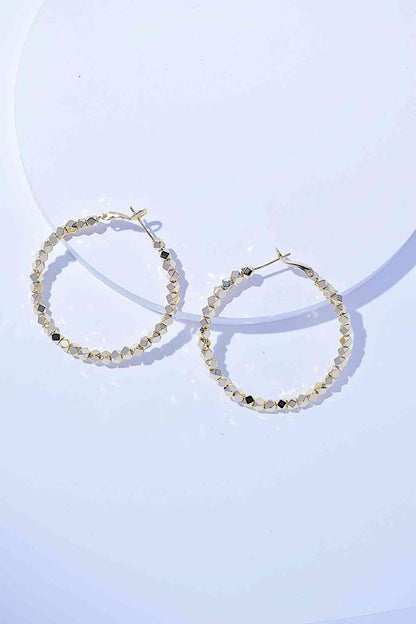Lightweight Alloy Hoop Earrings, 2.4-inch length, classic design.