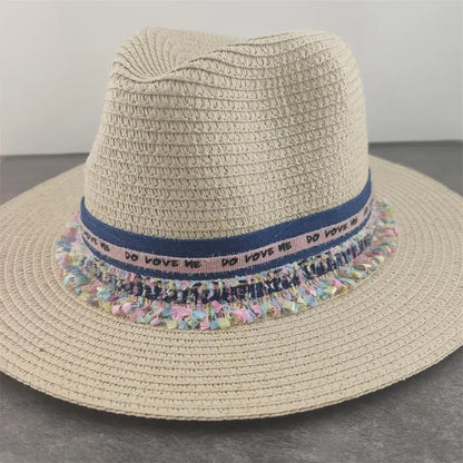 Boho Sun Hat - Flower Straw Hat for Summer | Wide Brim Beach Hat for Vacation & Sun Protection