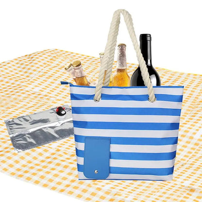 Beach Wine Cooler Bag with Shoulder Strap – Portable Thermal Tote for Outdoor Parties, Travel, and Picnics – Insulated Wine Tote with Removable Beverage Bladder