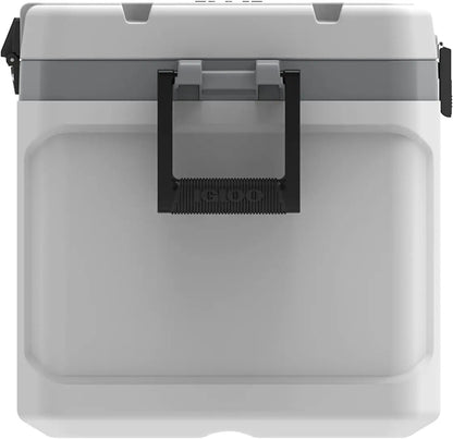 "Igloo Marine Ultra Cooler with hybrid latch and oversized wheels"
"Leak-proof Igloo cooler with removable fishing rod holders"
"5-day ice retention cooler with fishing ruler on lid"